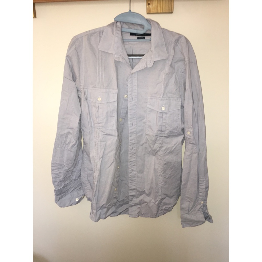 Perry Ellis Light Blue Button Down with Pleats